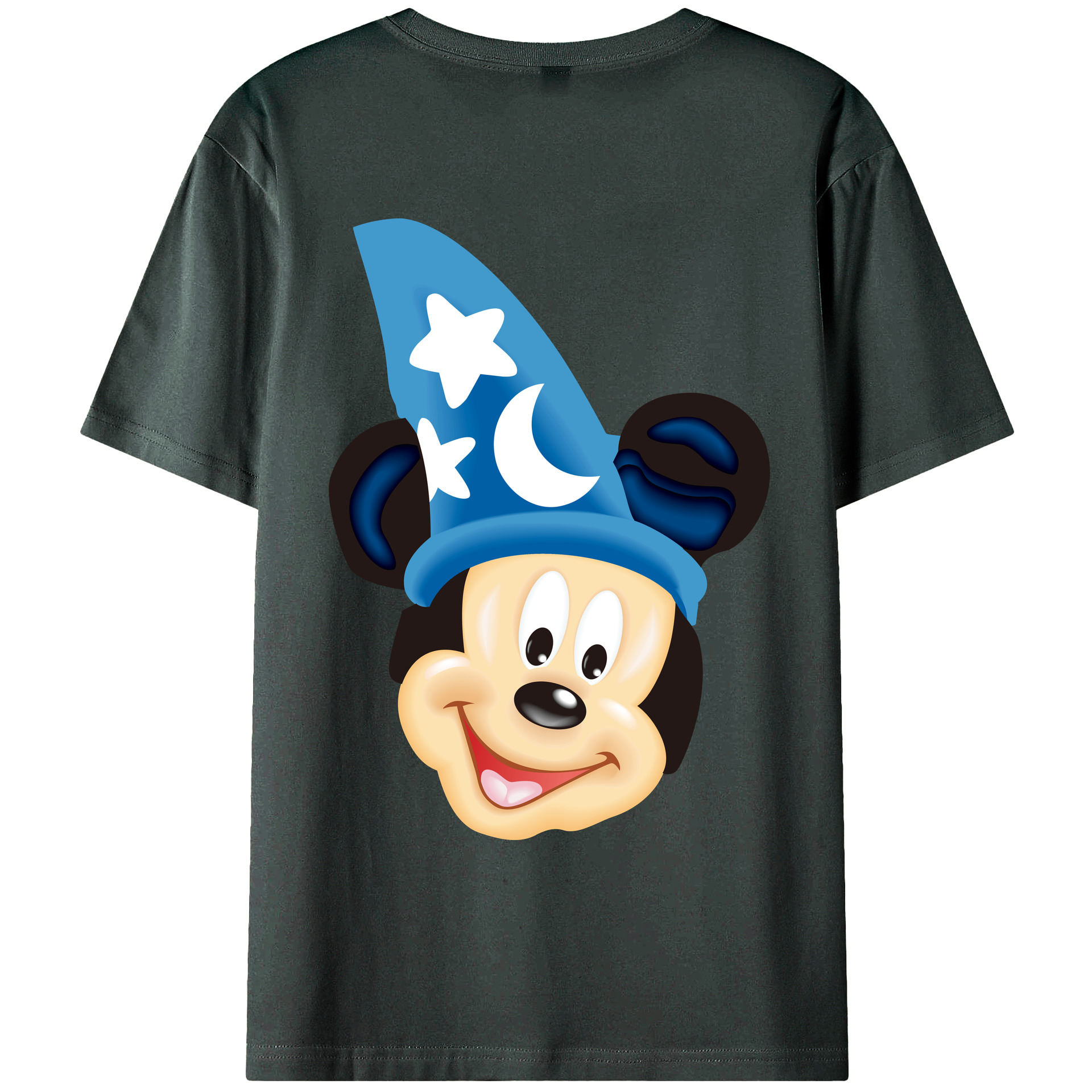 ミッキーマウス Mickey Mouse 綿100％ メンズ半袖Tシャツ（バックプリント） 通気性